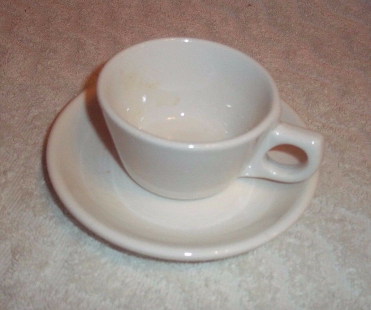 Vintage Buffalo China Restaurant Coffee Cup & Saucer Set White