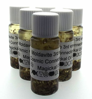 Moldivite Gemstone Magickal Anointing 10ml Oil 3rd Eye Cosmic Connections