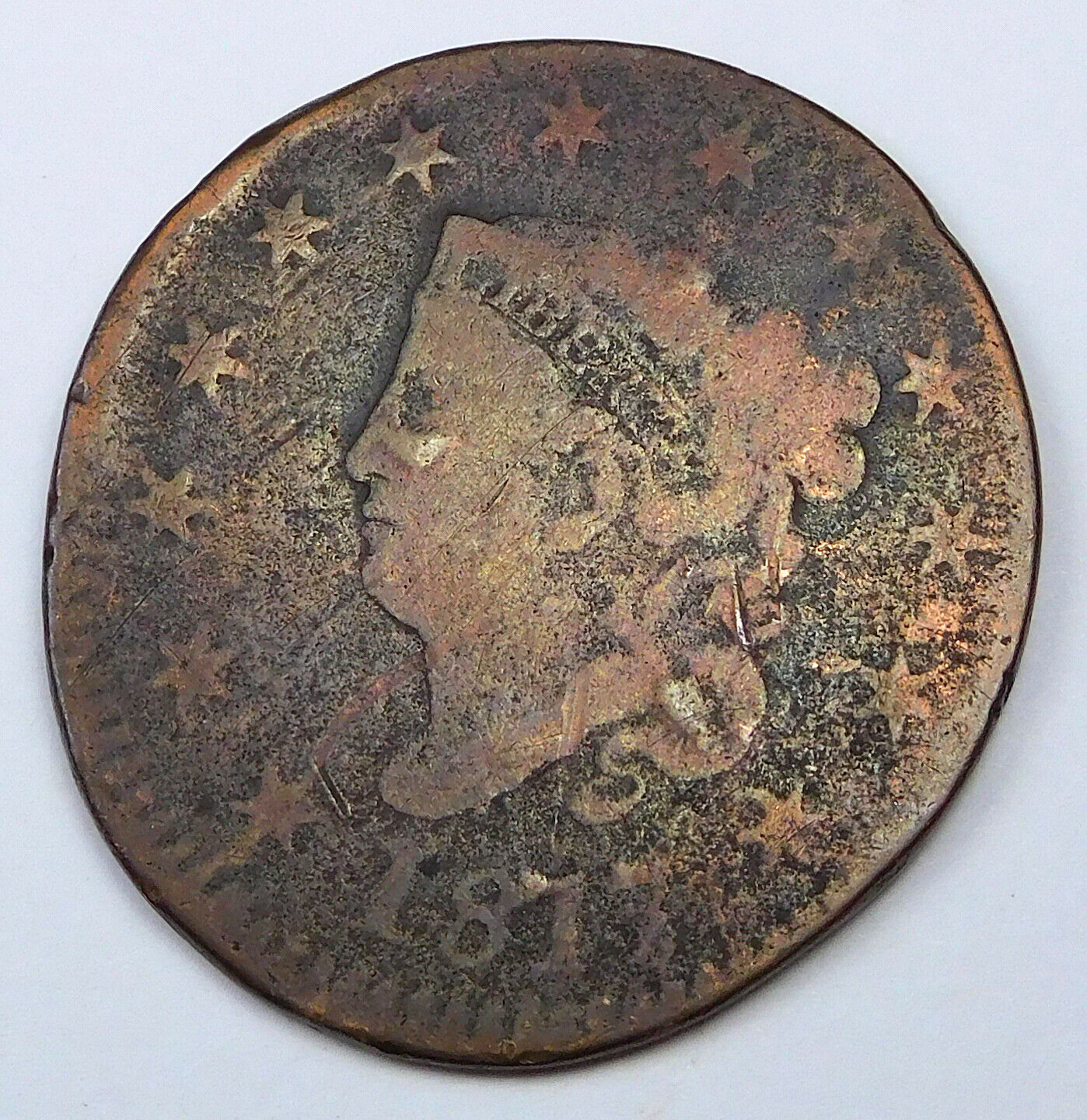 1817 Coronet Head Large Cent - 13 Stars