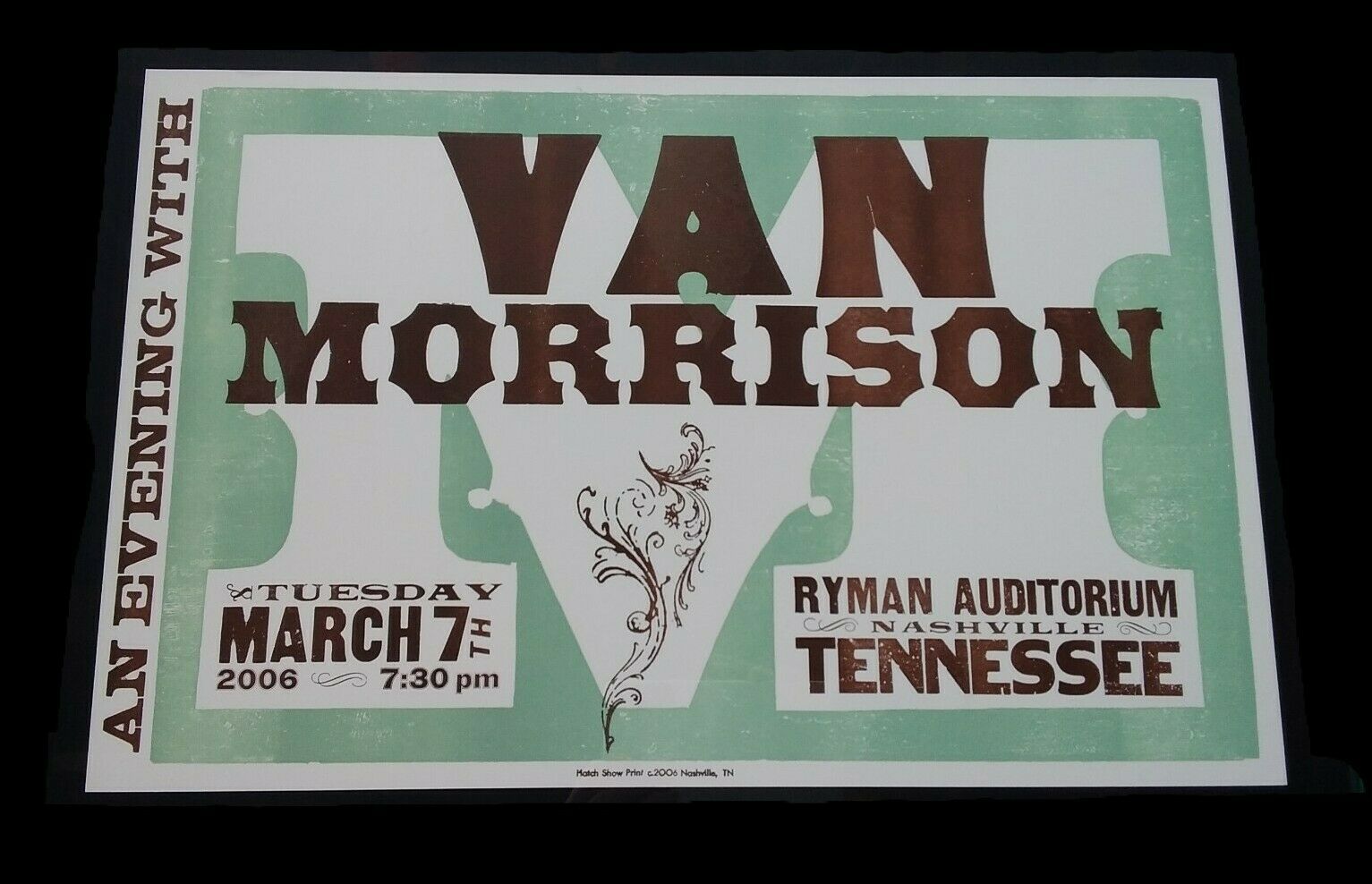 Van Morrison Hatch Show Print Nashville Ryman 2006 Concert Tour Poster Rare!