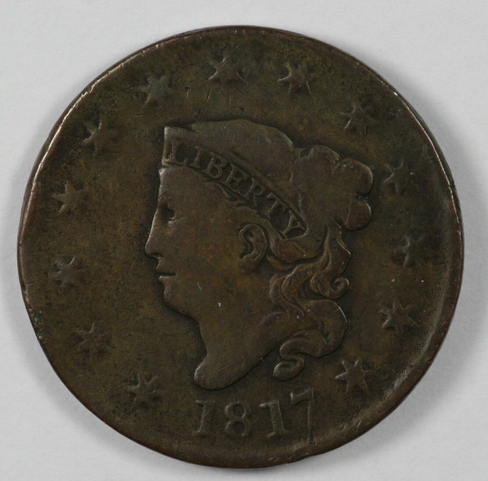 1817 Coronet Head Early Us Copper Large Cent 1c