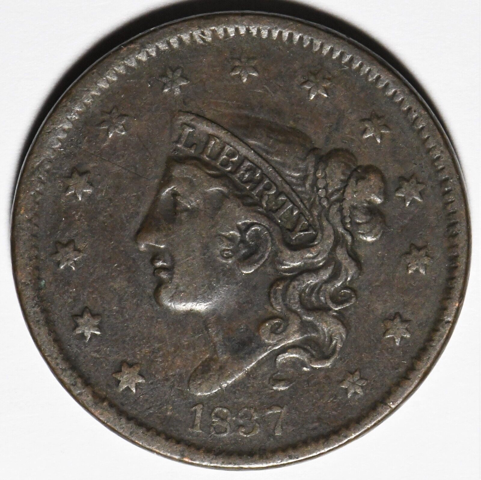 1837 Coronet Head Large Cent With A Strong Strike And Details
